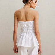 Strapless Peplum Top and Wide Leg Pants Set-Sets-Trendsi-[option4]-[option5]-[option6]-[option7]-[option8]-Shop-Boutique-Clothing-for-Women-Online