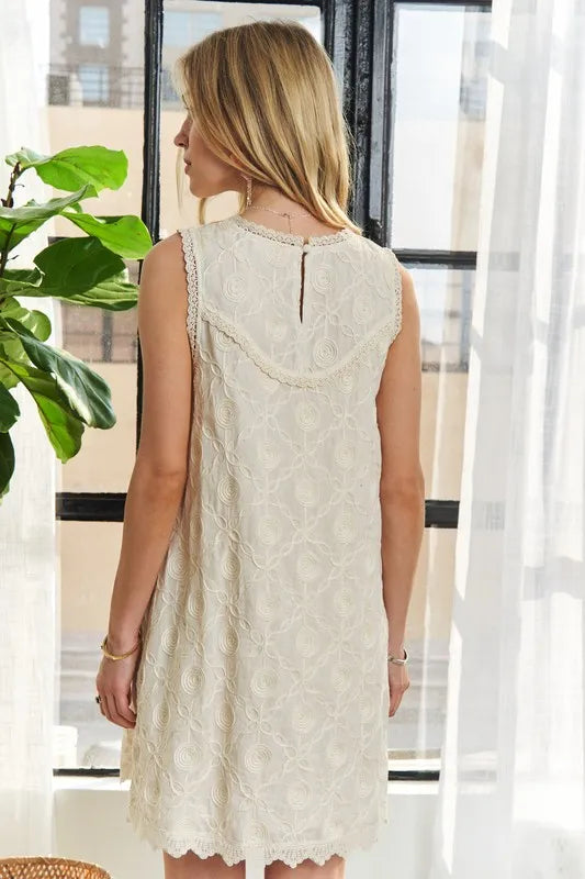 ADORA Applique Round Neck Sleeveless Shift Dress-Dresses-Trendsi-[option4]-[option5]-[option6]-[option7]-[option8]-Shop-Boutique-Clothing-for-Women-Online