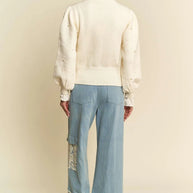 Davi & Dani Lace Applique Wide Leg Jeans-Jeans-Trendsi-[option4]-[option5]-[option6]-[option7]-[option8]-Shop-Boutique-Clothing-for-Women-Online