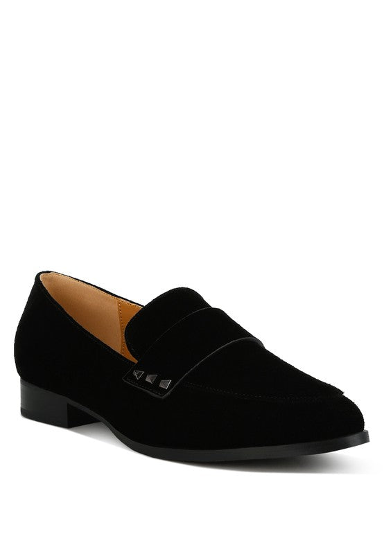 Durance Studded Genuine Suede Loafers-Rag Company-Black-US-5 / UK-3 / EU-36-[option4]-[option5]-[option6]-[option7]-[option8]-Shop-Boutique-Clothing-for-Women-Online
