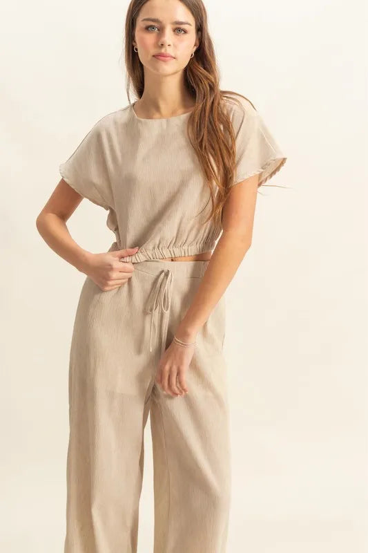 HYFVE Round Neck Short Sleeve Top and Pants Set-Sets-Trendsi-[option4]-[option5]-[option6]-[option7]-[option8]-Shop-Boutique-Clothing-for-Women-Online