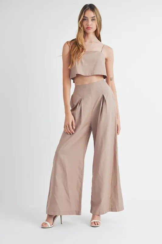 MABLE Linen Mix Crop Cami and Wide Leg Pants Set-2 piece set-Trendsi-Mocha-S-[option4]-[option5]-[option6]-[option7]-[option8]-Shop-Boutique-Clothing-for-Women-Online