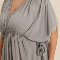 Plus Size V-Neck Flutter Sleeve Dress-Dresses-Trendsi-[option4]-[option5]-[option6]-[option7]-[option8]-Shop-Boutique-Clothing-for-Women-Online