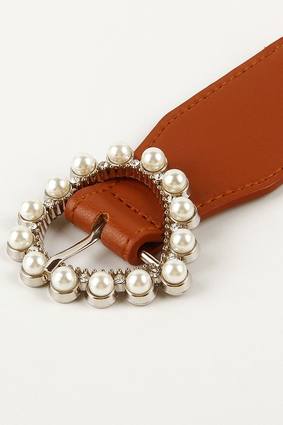 Pearl Heart Buckle Elastic Belt-Belts-Trendsi-[option4]-[option5]-[option6]-[option7]-[option8]-Shop-Boutique-Clothing-for-Women-Online