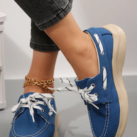 Lace Up Round Toe Sneakers-Sneakers-Trendsi-Deep Blue-36-[option4]-[option5]-[option6]-[option7]-[option8]-Shop-Boutique-Clothing-for-Women-Online