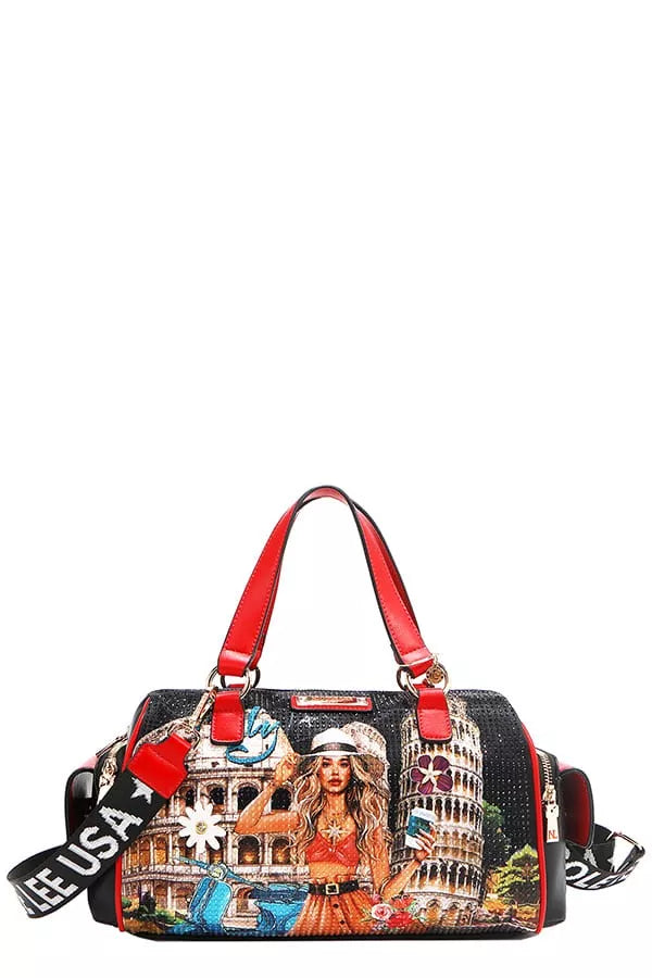 Nicole Lee USA Martha Travels Italy Wide Handbag with Rhinestones-Bags-Trendsi-[option4]-[option5]-[option6]-[option7]-[option8]-Shop-Boutique-Clothing-for-Women-Online