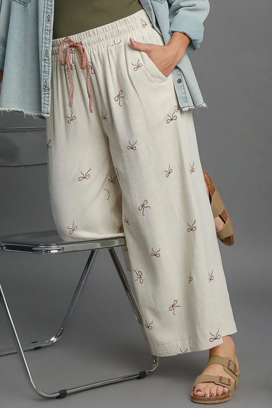 Umgee Full Size Lace Drawstring Embroidered Bow Wide Leg Pants Plus Size-pants-Trendsi-[option4]-[option5]-[option6]-[option7]-[option8]-Shop-Boutique-Clothing-for-Women-Online