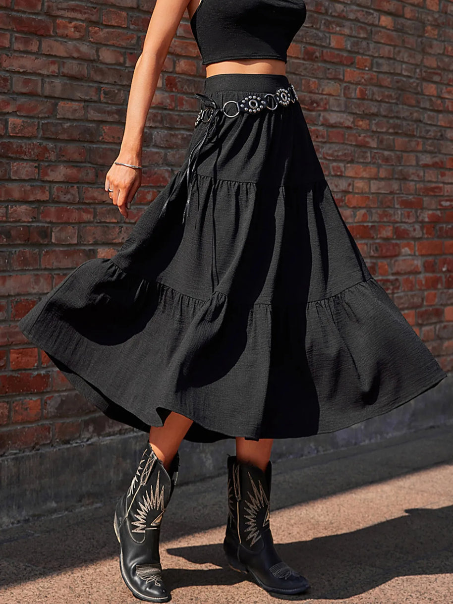 Tiered Midi Skirt-Skirts-Trendsi-Black-S-[option4]-[option5]-[option6]-[option7]-[option8]-Shop-Boutique-Clothing-for-Women-Online