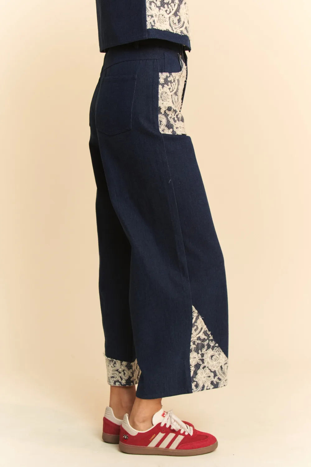 Davi & Dani Lace Applique Wide Leg Jeans-Jeans-Trendsi-[option4]-[option5]-[option6]-[option7]-[option8]-Shop-Boutique-Clothing-for-Women-Online