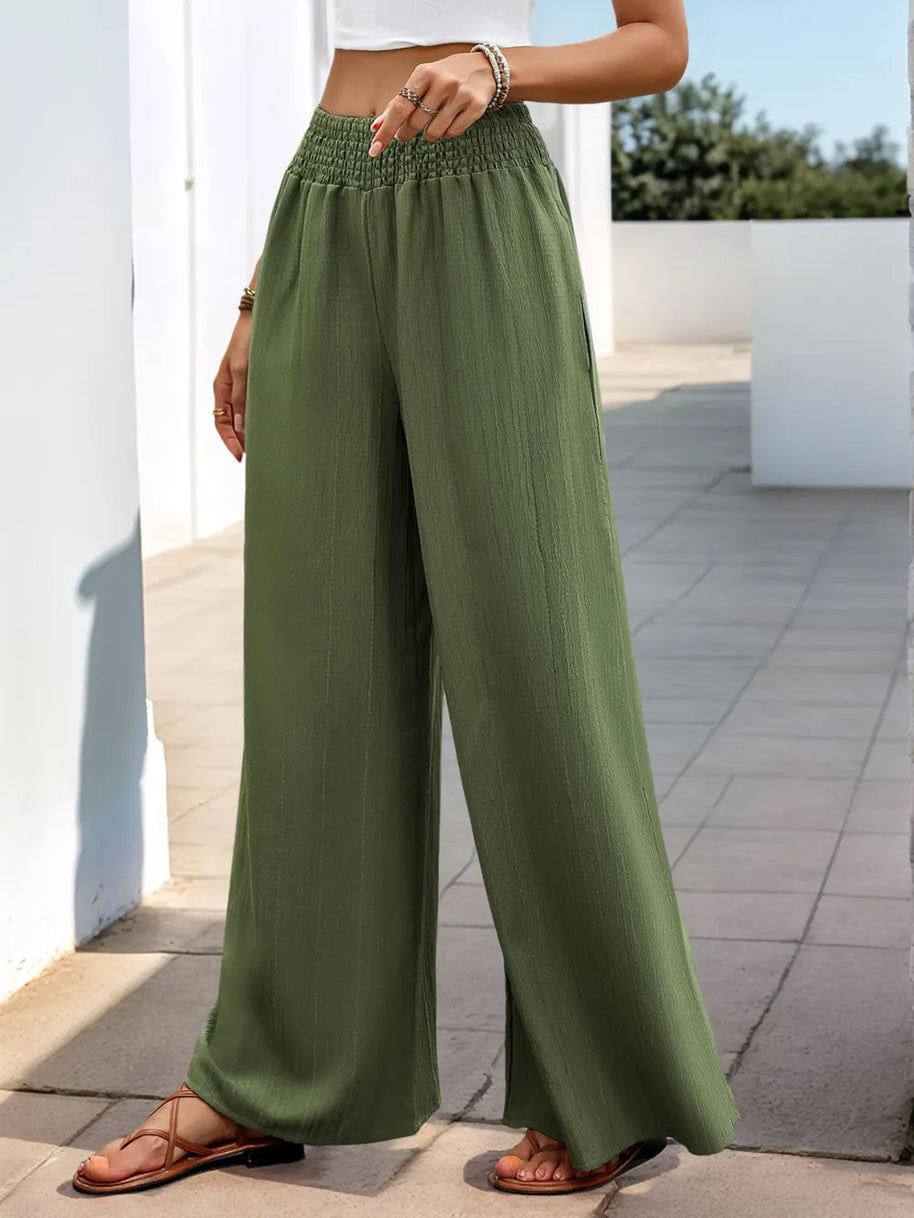 Perfee Smocked Wide Leg Pants-Pants-Trendsi-[option4]-[option5]-[option6]-[option7]-[option8]-Shop-Boutique-Clothing-for-Women-Online