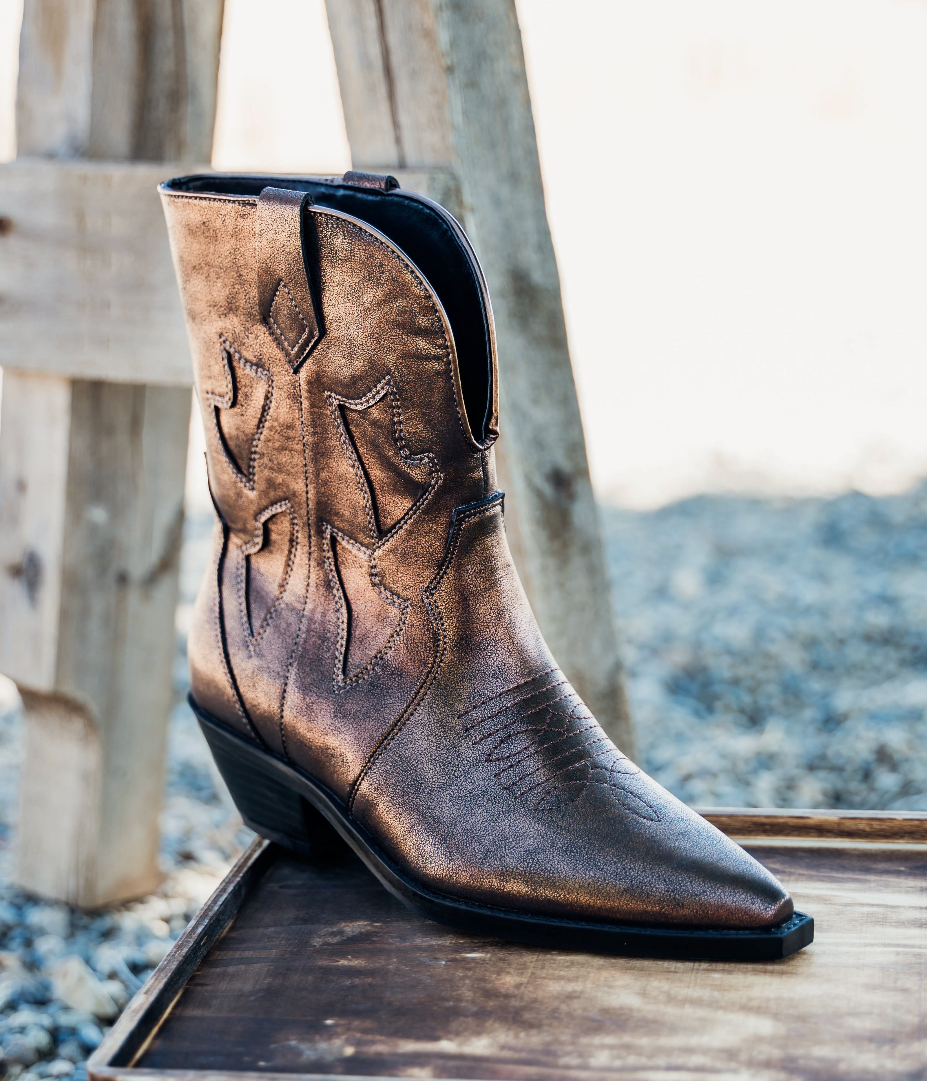 Jersey Metallic Boot in Bronze-Shoes-Ave Shops-[option4]-[option5]-[option6]-[option7]-[option8]-Shop-Boutique-Clothing-for-Women-Online