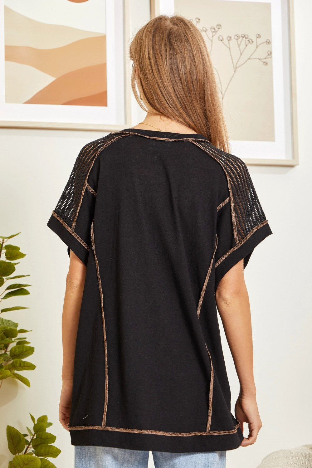 Tunic Top with V-Neckline and Shoulder Details-Tops-Ave Shops-[option4]-[option5]-[option6]-[option7]-[option8]-Shop-Boutique-Clothing-for-Women-Online