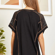 Tunic Top with V-Neckline and Shoulder Details-Tops-Ave Shops-[option4]-[option5]-[option6]-[option7]-[option8]-Shop-Boutique-Clothing-for-Women-Online
