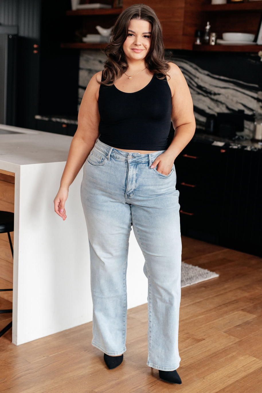 Judy Blue Brooke High Rise Control Top Vintage Wash Straight Jeans-Womens-Ave Shops-[option4]-[option5]-[option6]-[option7]-[option8]-Shop-Boutique-Clothing-for-Women-Online