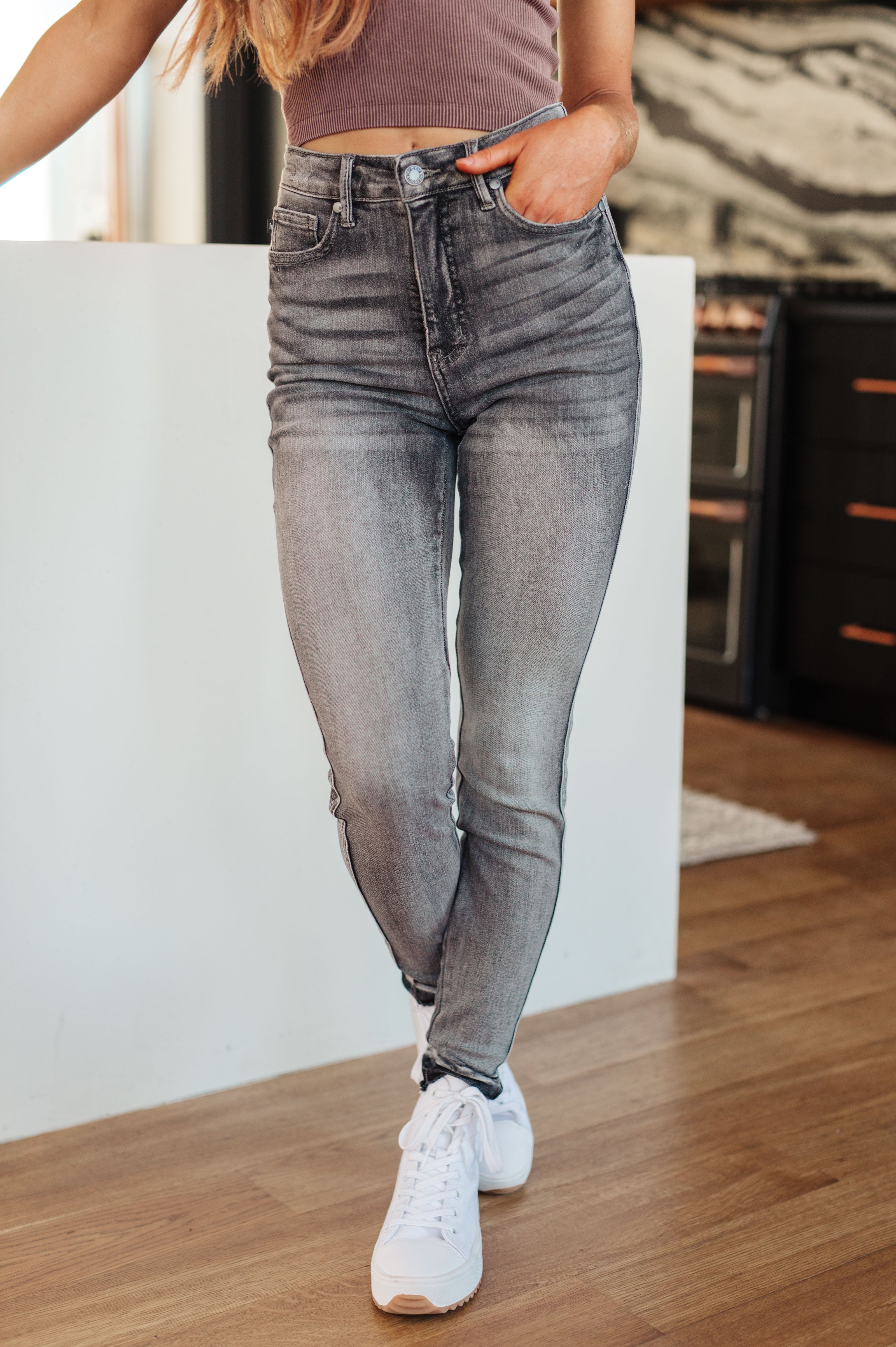 Judy Blue Hadley High Rise Tummy Control Release Hem Skinny-Womens-Ave Shops-[option4]-[option5]-[option6]-[option7]-[option8]-Shop-Boutique-Clothing-for-Women-Online
