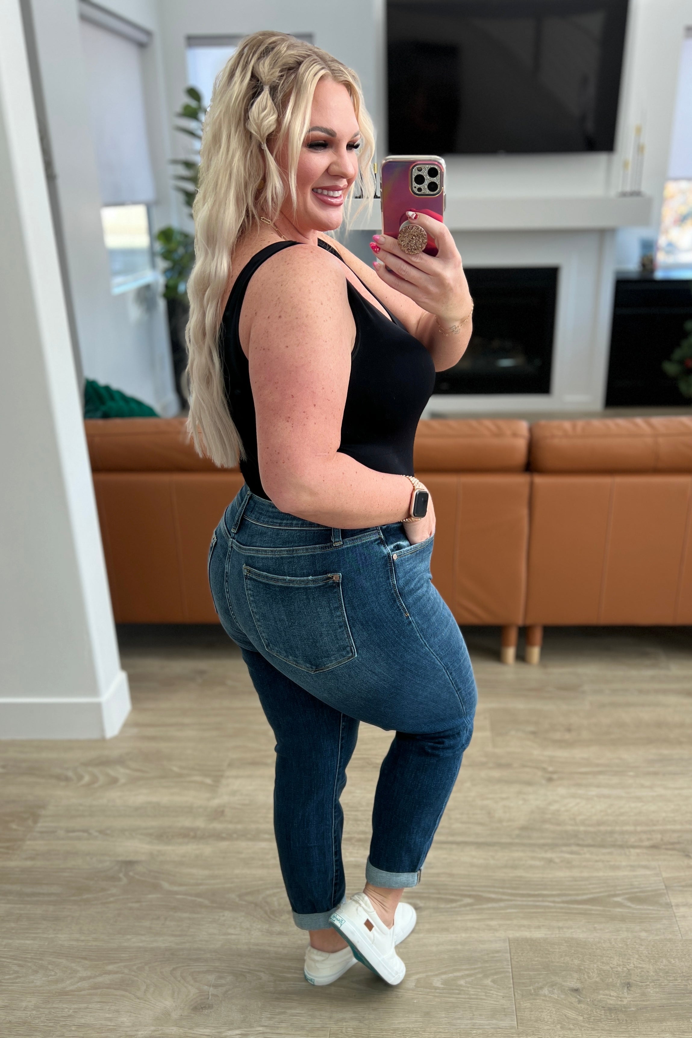 Judy Blue London Midrise Cuffed Boyfriend Jeans-Womens-Ave Shops-[option4]-[option5]-[option6]-[option7]-[option8]-Shop-Boutique-Clothing-for-Women-Online
