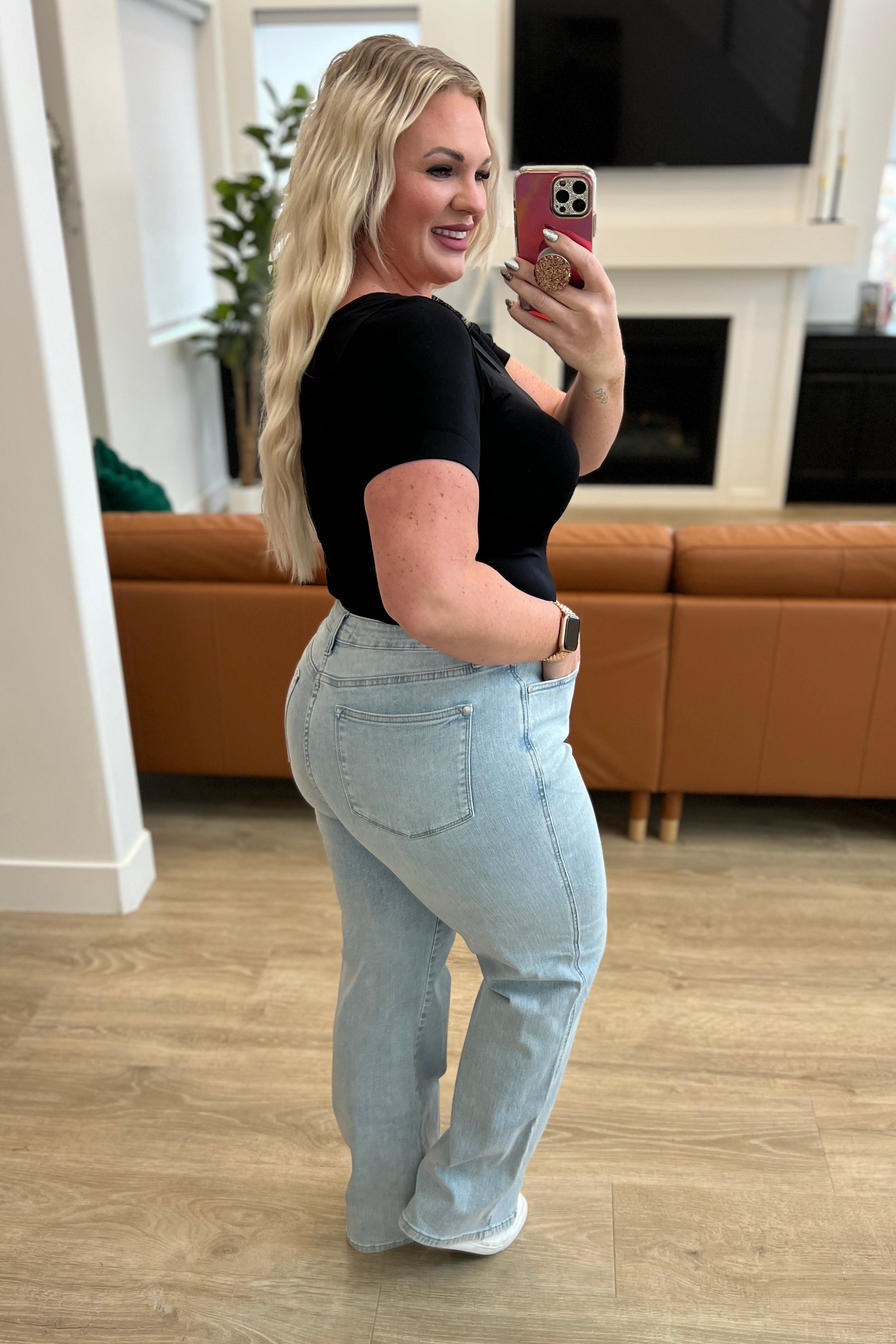 Judy Blue Brooke High Rise Control Top Vintage Wash Straight Jeans-Womens-Ave Shops-[option4]-[option5]-[option6]-[option7]-[option8]-Shop-Boutique-Clothing-for-Women-Online