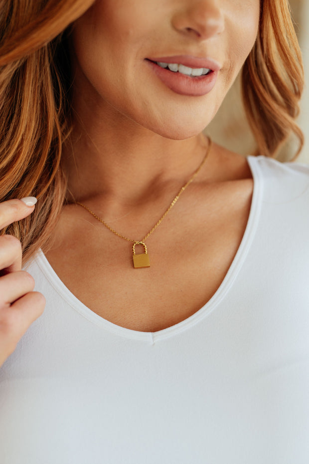 Lock it Up Lock Pendant Necklace-Accessories-Ave Shops-[option4]-[option5]-[option6]-[option7]-[option8]-Shop-Boutique-Clothing-for-Women-Online