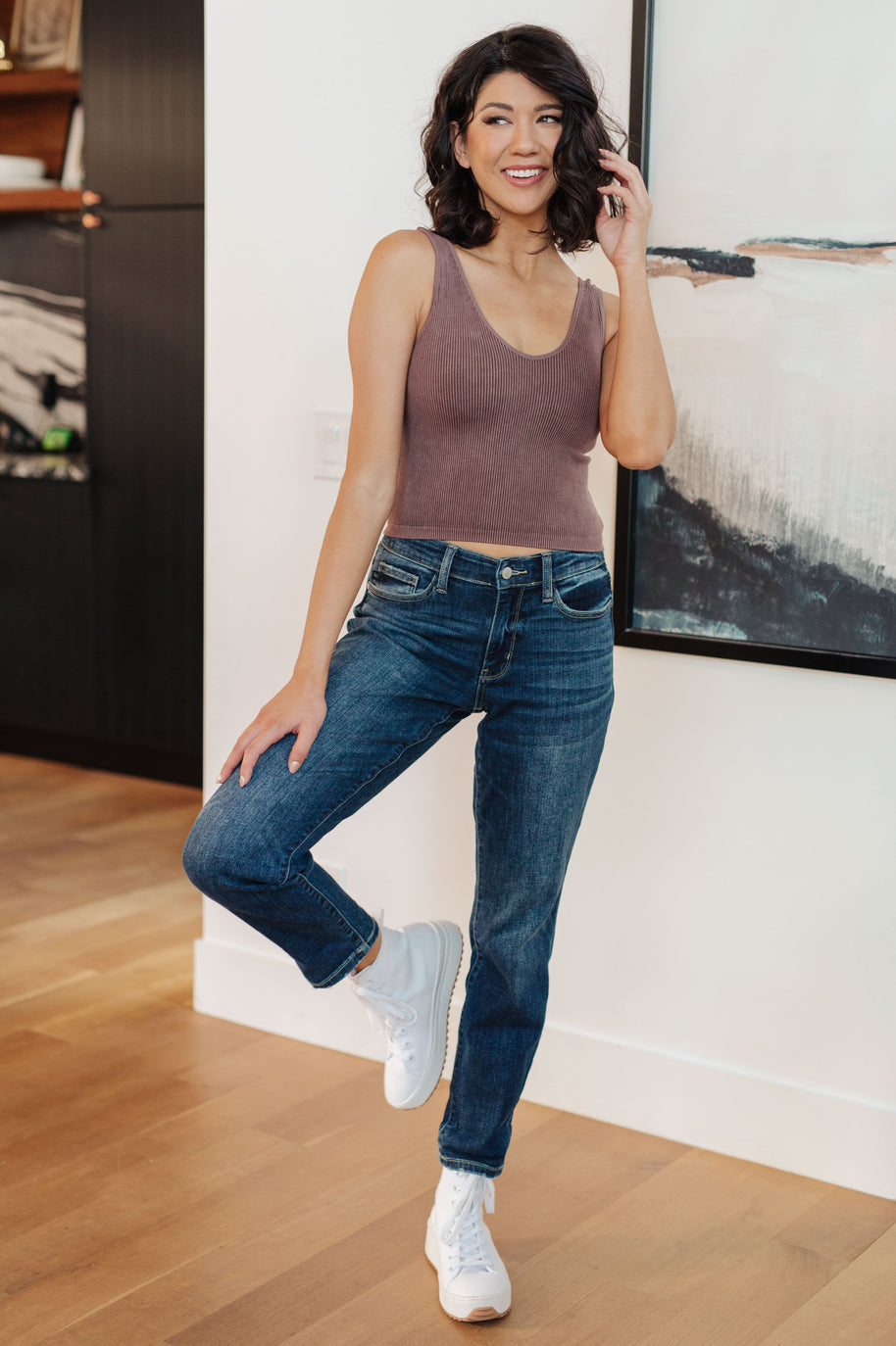 Judy Blue London Midrise Cuffed Boyfriend Jeans-Womens-Ave Shops-[option4]-[option5]-[option6]-[option7]-[option8]-Shop-Boutique-Clothing-for-Women-Online