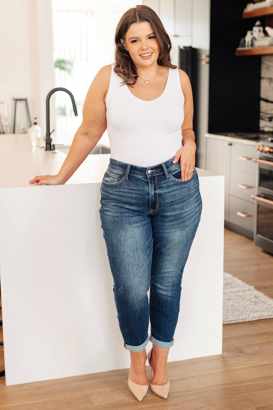 Judy Blue London Midrise Cuffed Boyfriend Jeans-Womens-Ave Shops-[option4]-[option5]-[option6]-[option7]-[option8]-Shop-Boutique-Clothing-for-Women-Online
