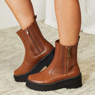 Forever Link Side Zip Platform Boots-Trendsi-Chestnut-6-[option4]-[option5]-[option6]-[option7]-[option8]-Shop-Boutique-Clothing-for-Women-Online